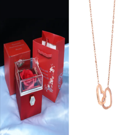 Personalized Double Heart Name Necklace – Custom Engraved Gift