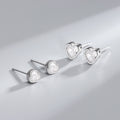 S925 sterling silver heart-shaped zircon earrings