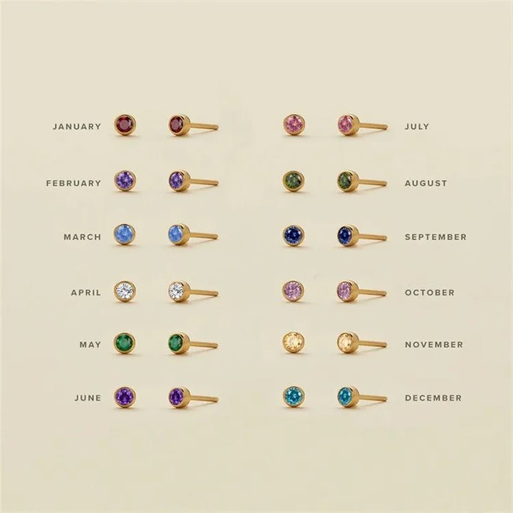 Birthstone Stud Earrings – Personalized Monthly Gemstone Jewelry