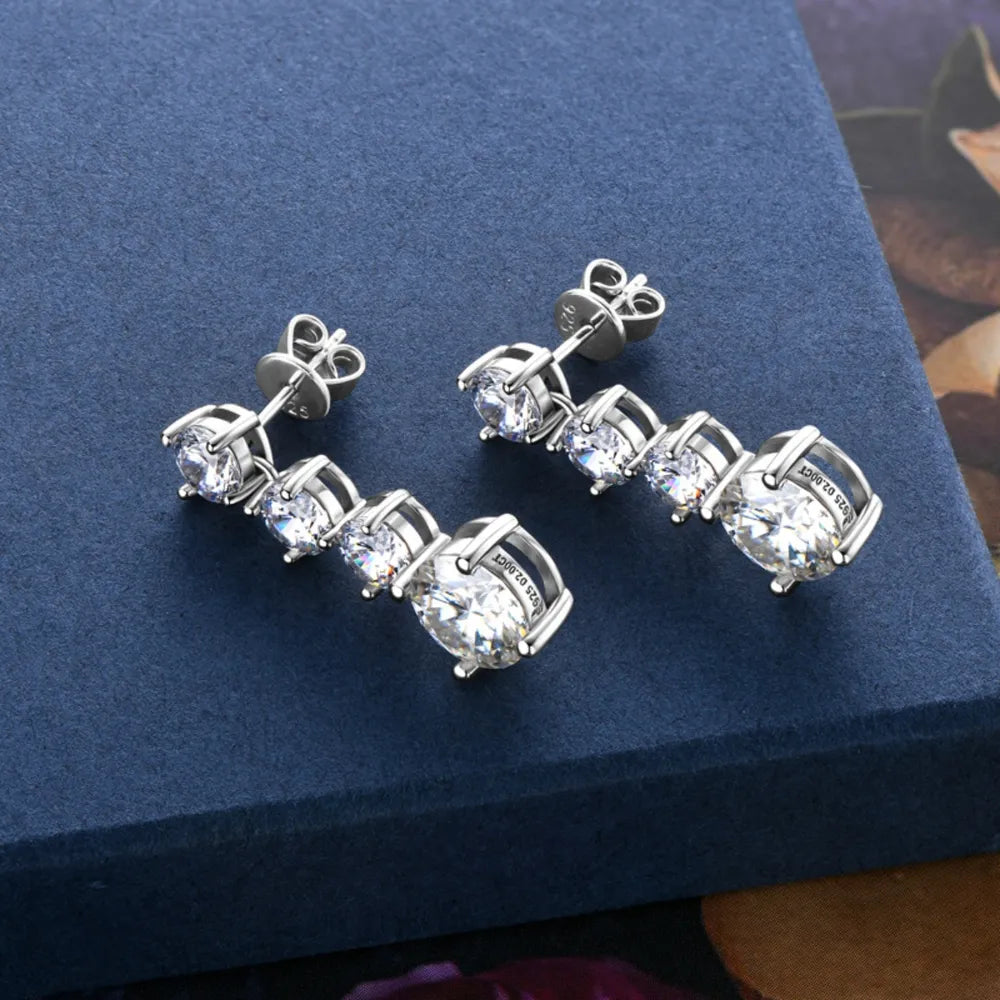 4 Carat Moissanite 925 Sterling Silver Earrings – photo 5 – Avaiya Gems