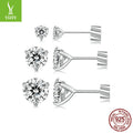 Silver Charm Simple and Elegant Sparkling Moissanite Earrings Classic Three Claw Moissanite Diamond s925 Pure Silver Earrings
