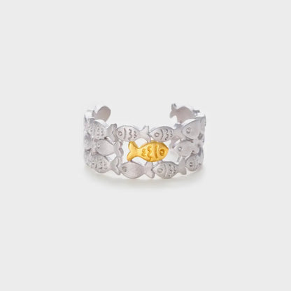 925 Sterling Silver Fish Open Ring – photo 2 – Avaiya Gems