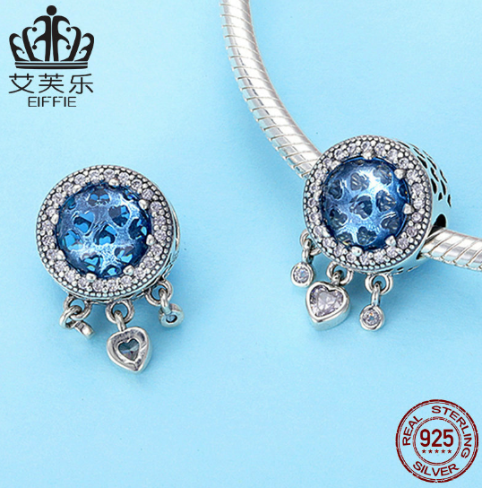DIY Beaded Bracelet Accessories S925 Sterling Silver Blue Beads Silver Jewelry Accessories SCC724