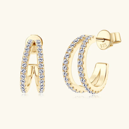 Moissanite 925 Sterling Silver C-Hoop Earrings – photo 7 – Avaiya Gems