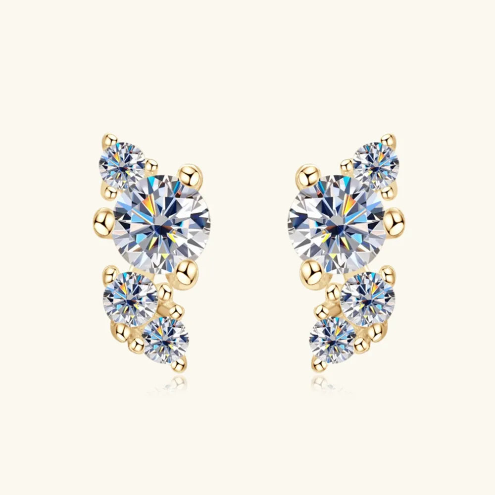 925 Sterling Silver Moissanite Stud Earrings – photo 2 – Avaiya Gems