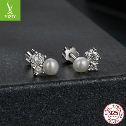 Silver Charm Original Freshwater Pearl Sparkling Moissanite Earnail Elegant Charm s925 Pure Silve... – photo 5 – Avaiya Gems
