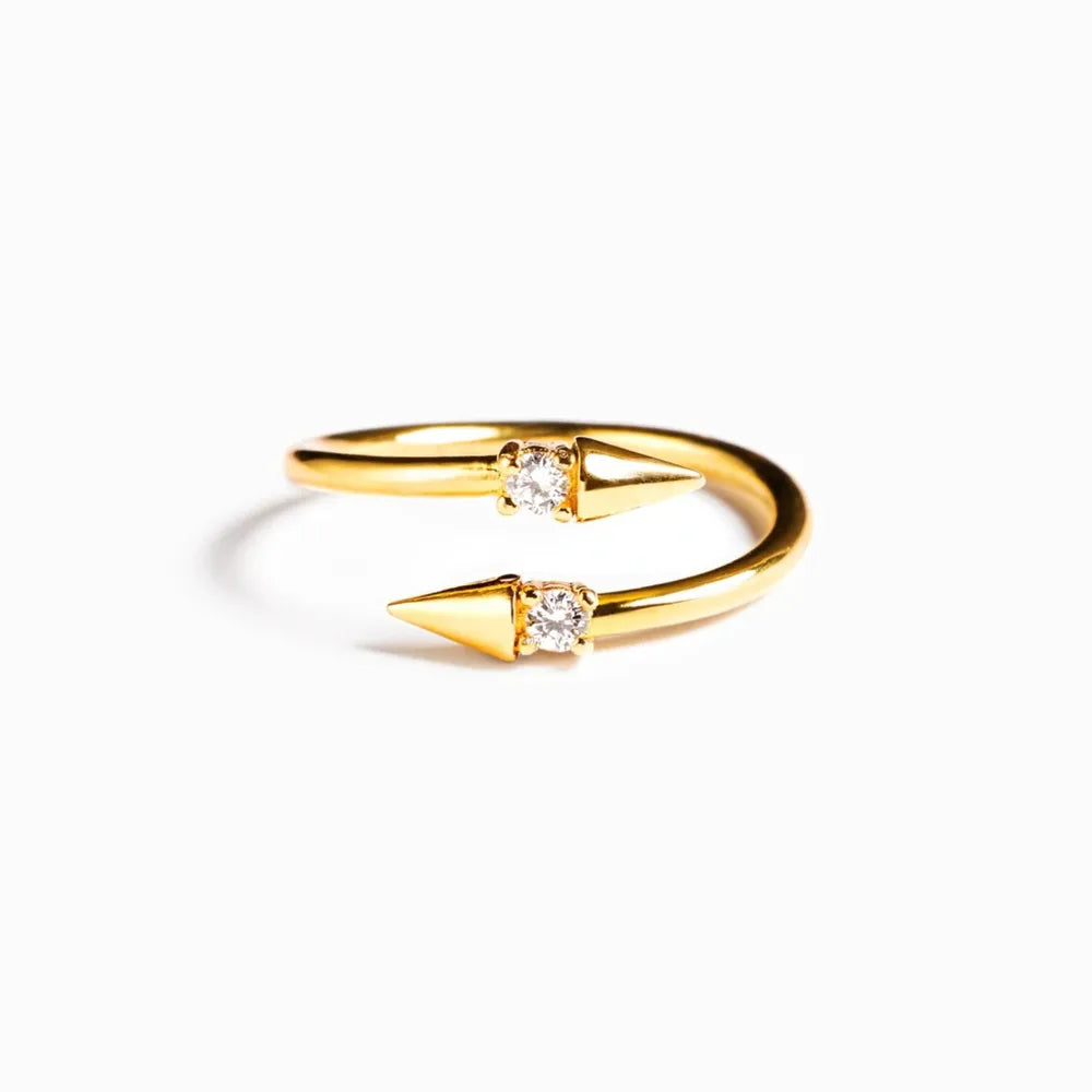 925 Sterling Silver Inlaid Zircon Bypass Ring – Avaiya Gems