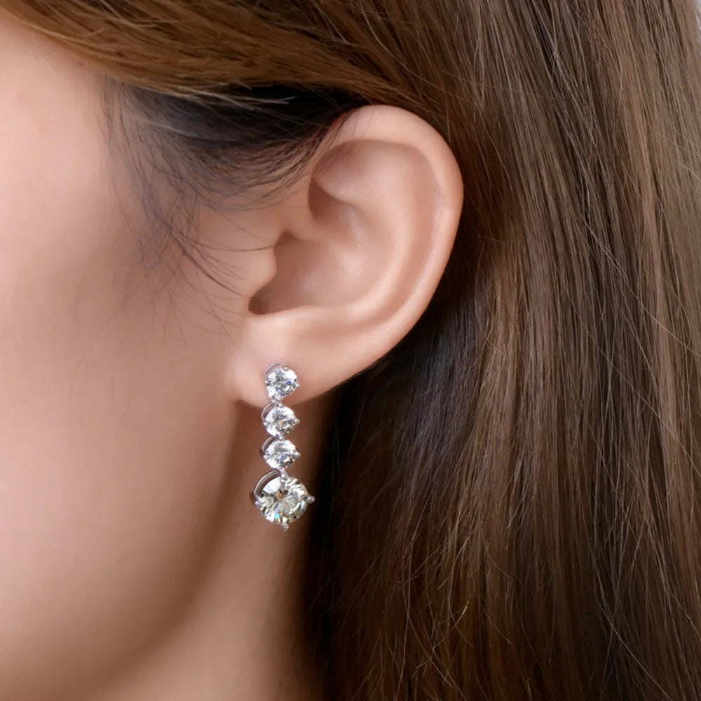 4 Carat Moissanite 925 Sterling Silver Earrings – photo 9 – Avaiya Gems