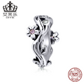 Fashion Flower Sterling Silver Spacer Beads DIY Bracelet Beads Popular S925 Silver Jewelry Accessories