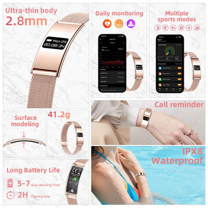 B8 Smart Bracelet, Ultra-Thin Sports Band with Heart Rate, Blood Oxygen, Sleep & Female Menstrual... – Avaiya Gems