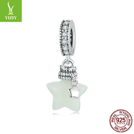 Silver Charm Original Star Wishing Bottle DIY Pendant Dreamy Luminous Stone s925 Pure Silver Brac... – Avaiya Gems