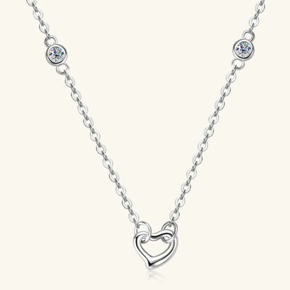 Moissanite 925 Sterling Silver Heart Necklace – Avaiya Gems
