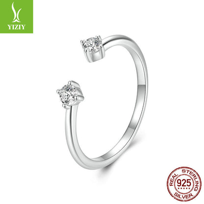 Silver Charm New Simple and Exquisite Moissanite Open Ring Fashionable and Versatile Stackable s9... – Avaiya Gems