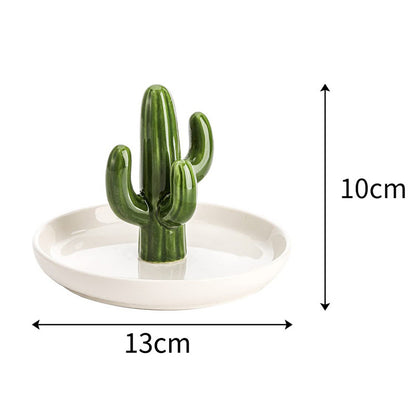 Ceramic Cactus Ring Tray Jewelry Display Stand Creative Aloe Vera Storage Tray Craft Wholesale – photo 7 – Avaiya Gems