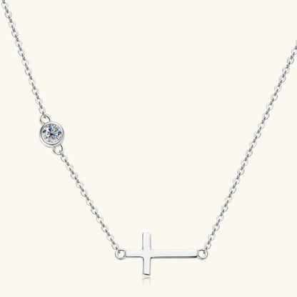 Cross 925 Sterling Silver Moissanite Necklace – photo 2 – Avaiya Gems