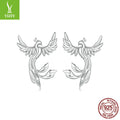 Silver Charm Original Confident Charm Phoenix Element Silver Ear Nail Female Elegant Temperament s925 Silver Ear Nail Earrings