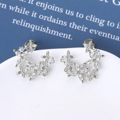 925 Sterling Silver Moissanite Lucky Clover Earrings – photo 7 – Avaiya Gems