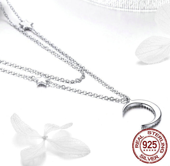 Starlight Moon Pure Silver S925 Plated Necklace – photo 3 – Avaiya Gems