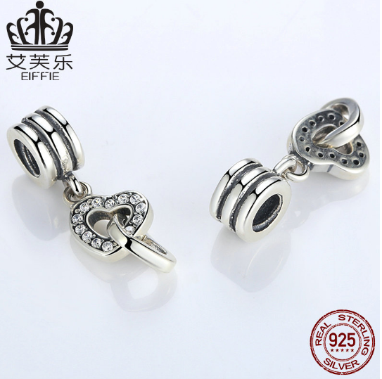 Avelle Heart Charm 925 Sterling Silver DIY Beaded Bracelet Silver Beads PAS04