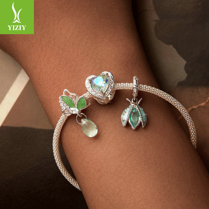 Silver Charm Original Forest Oasis Butterfly Ladybug DIY Bracelet Beads Spring Fresh s925 Pure Si... – photo 2 – Avaiya Gems