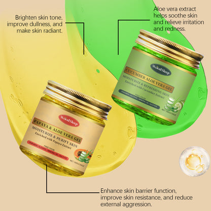 WoodSleep Papaya Aloe Vera Hydrating Gel Facial Cleansing Aloe Vera Gel Moisturizing Nourishing G... – photo 3 – Avaiya Gems