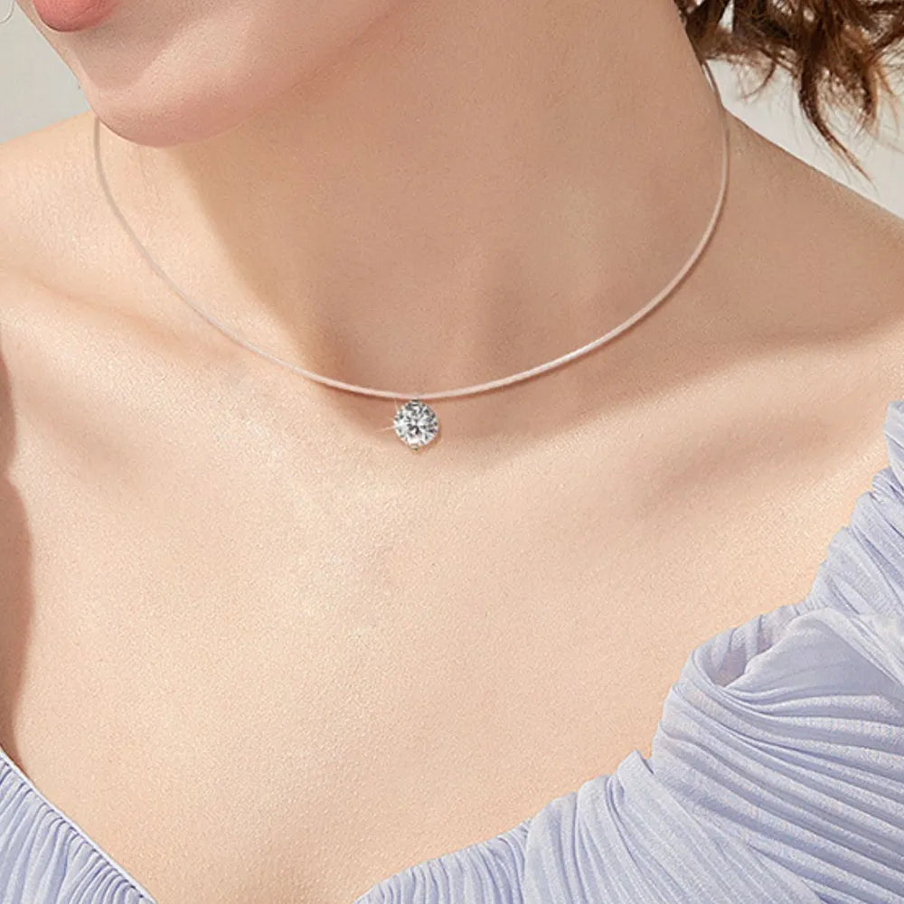 1 Carat Moissanite 925 Sterling Silver Necklace – photo 3 – Avaiya Gems