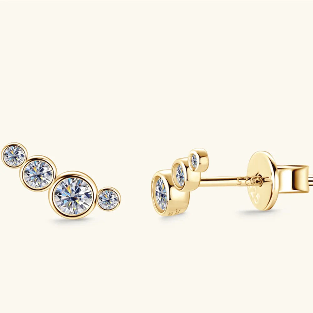 Moissanite 925 Sterling Silver Stud Earrings – photo 3 – Avaiya Gems