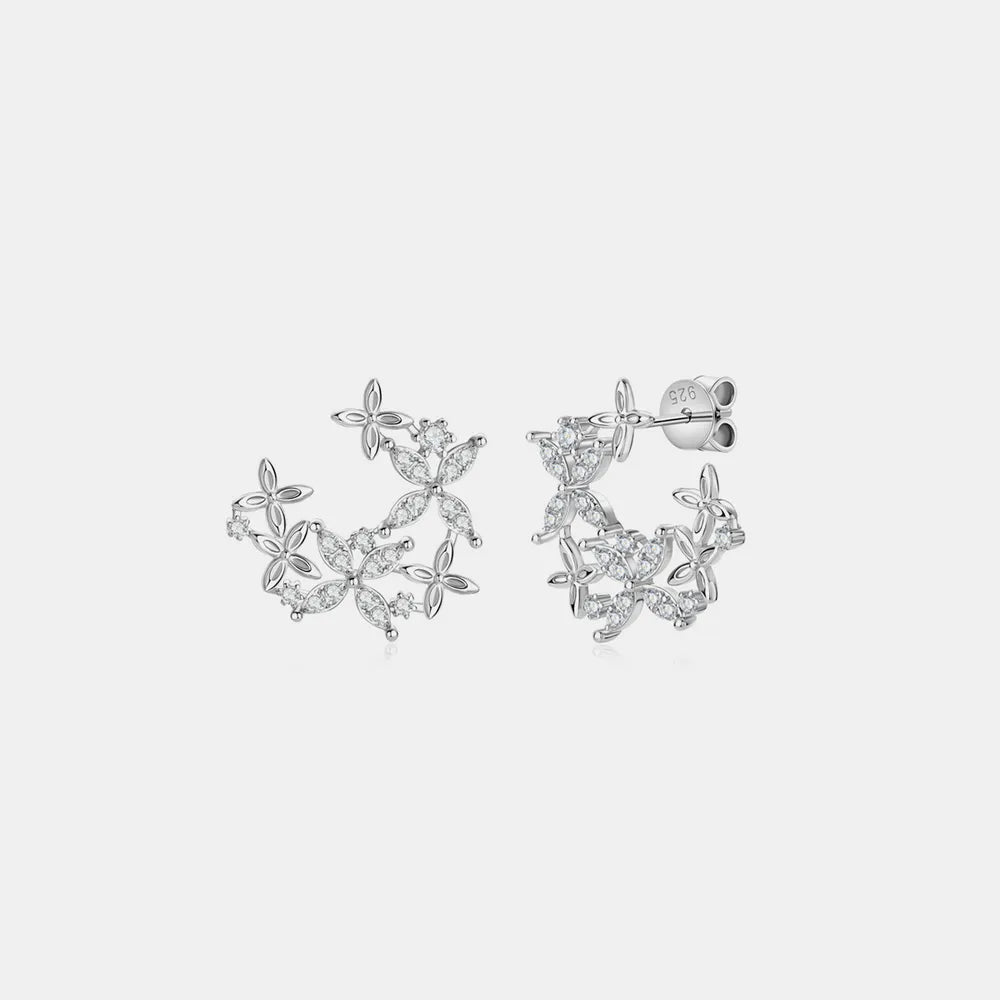 925 Sterling Silver Moissanite Lucky Clover Earrings – photo 3 – Avaiya Gems
