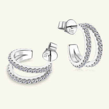 Moissanite 925 Sterling Silver C-Hoop Earrings – photo 4 – Avaiya Gems
