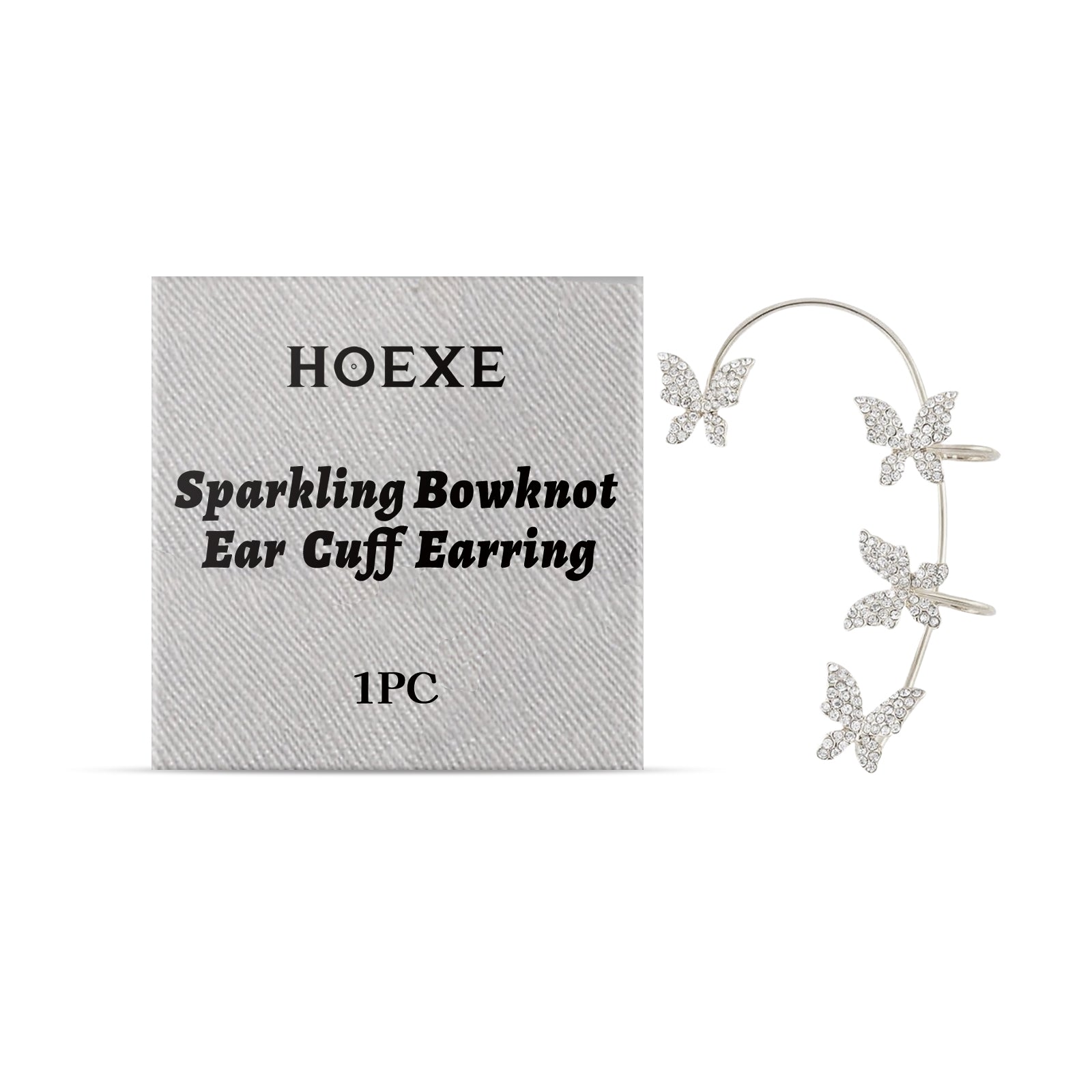 Hoexe Shiny Bow Ear Clip Diamond-Encrusting Butterfly Niche Ear Clip Fashion Everything Temperame... – Avaiya Gems