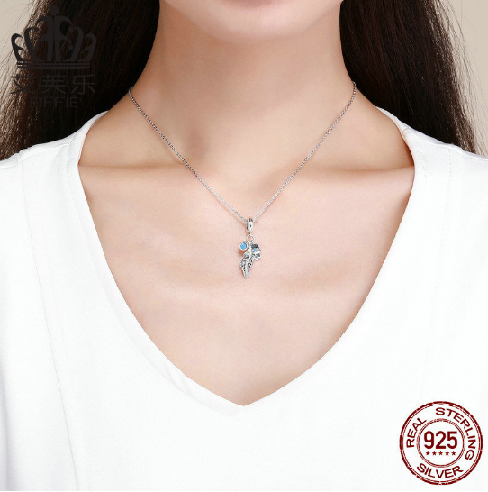 Avelle S925 Fashion Sterling Silver Charm Popular Feather New Hemian Style Silver Bead Accessories Y SCC880