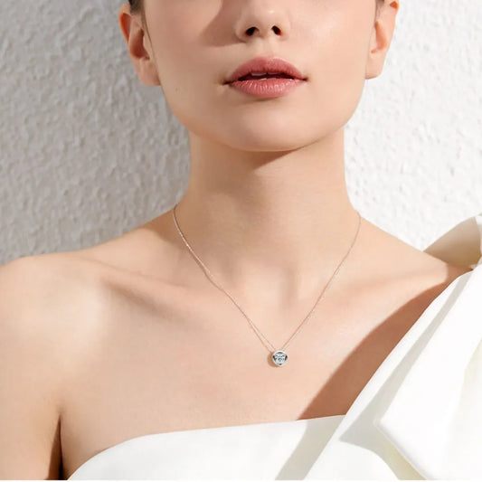 1 Carat Moissanite 925 Sterling Silver Necklace – photo 2 – Avaiya Gems