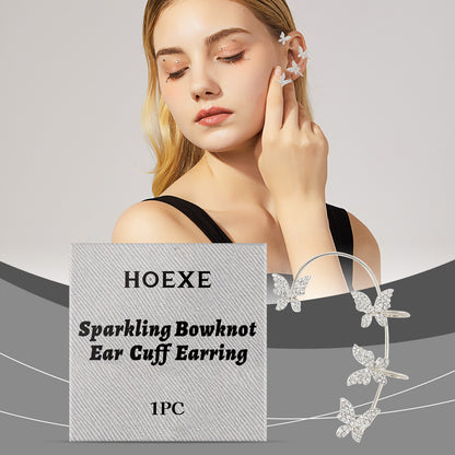 Hoexe Shiny Bow Ear Clip Diamond-Encrusting Butterfly Niche Ear Clip Fashion Everything Temperame... – photo 2 – Avaiya Gems