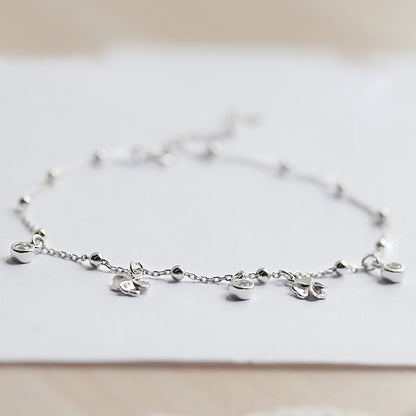 Four Leaf Clover Sterling Silver Anklet Korean Fashion Fresh Silver Jewelry S925 Sterling Silver ... – photo 2 – Avaiya Gems
