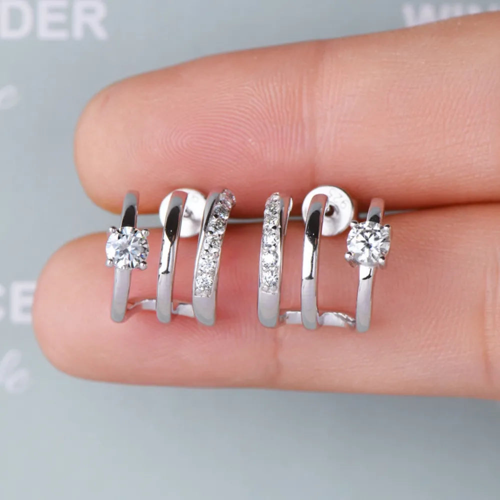 Moissanite 925 Sterling Silver Earrings – photo 5 – Avaiya Gems