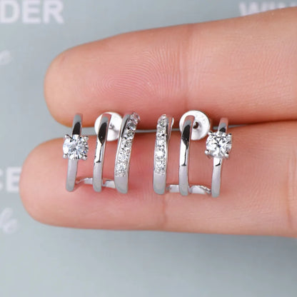 Moissanite 925 Sterling Silver Earrings – photo 5 – Avaiya Gems