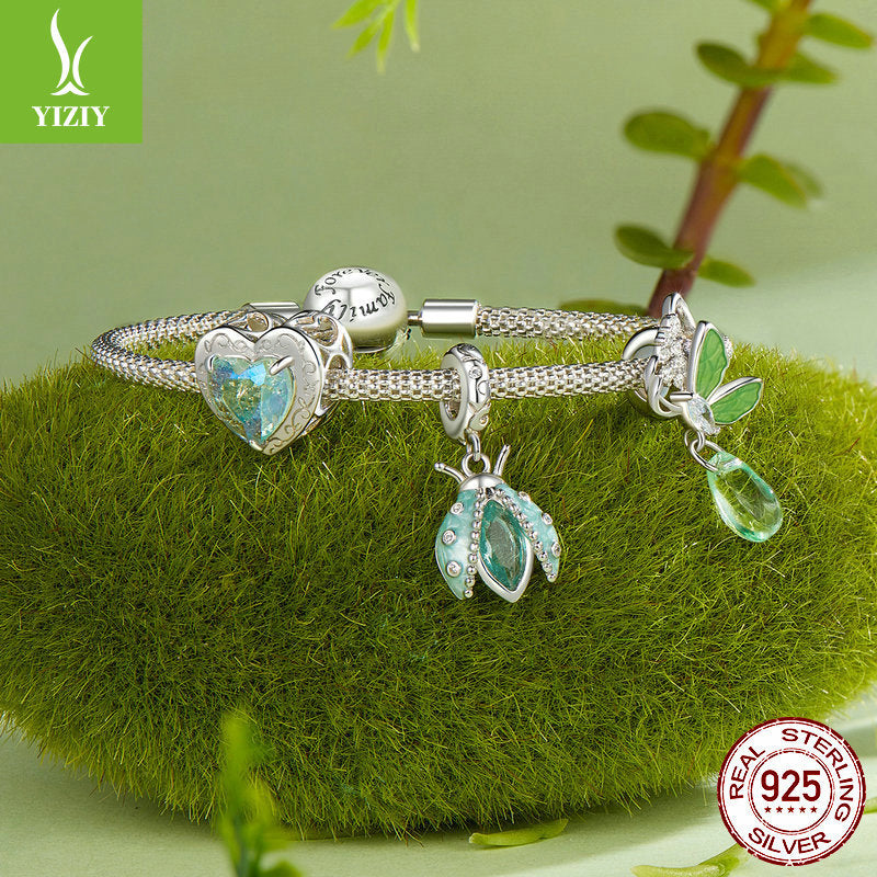 Silver Charm Original Forest Oasis Butterfly Ladybug DIY Bracelet Beads Spring Fresh s925 Pure Si... – photo 3 – Avaiya Gems