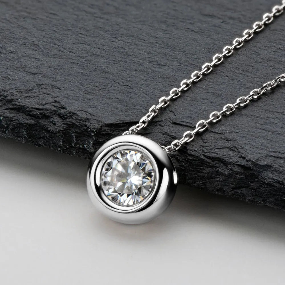 1 Carat Moissanite 925 Sterling Silver Necklace – Avaiya Gems