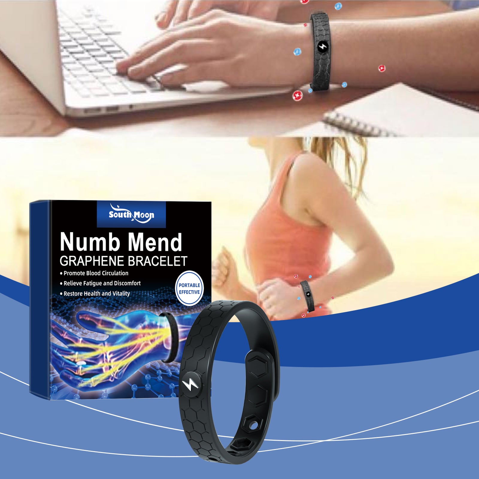South Moon Body Care Bracelet Gentle Care To Ease The Burden Of The Body Portable Fashion Care Br... – photo 2 – Avaiya Gems