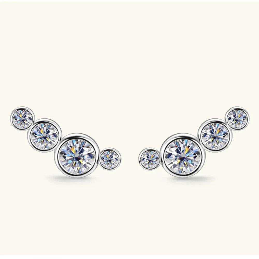 Moissanite 925 Sterling Silver Stud Earrings – photo 7 – Avaiya Gems