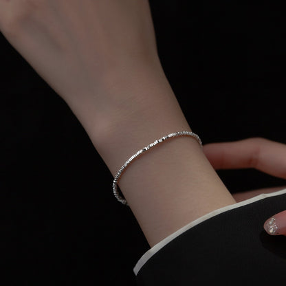 S925 sterling silver irregular broken silver simple bracelet – photo 3 – Avaiya Gems