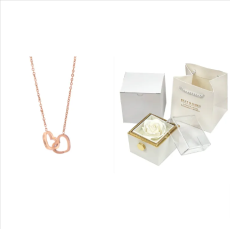 Personalized Double Heart Name Necklace – Custom Engraved Gift