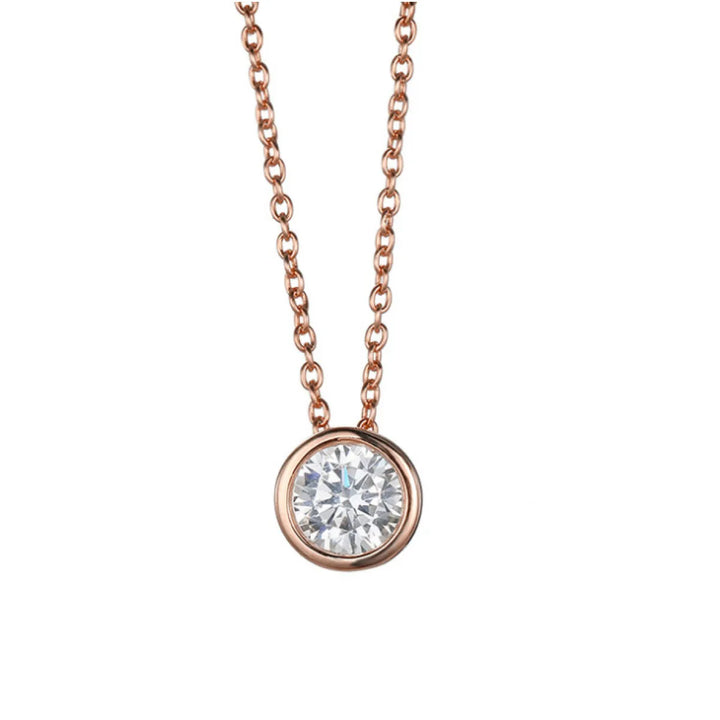 Birthstone Necklace – Stainless Steel Geometric Pendant Jewelry