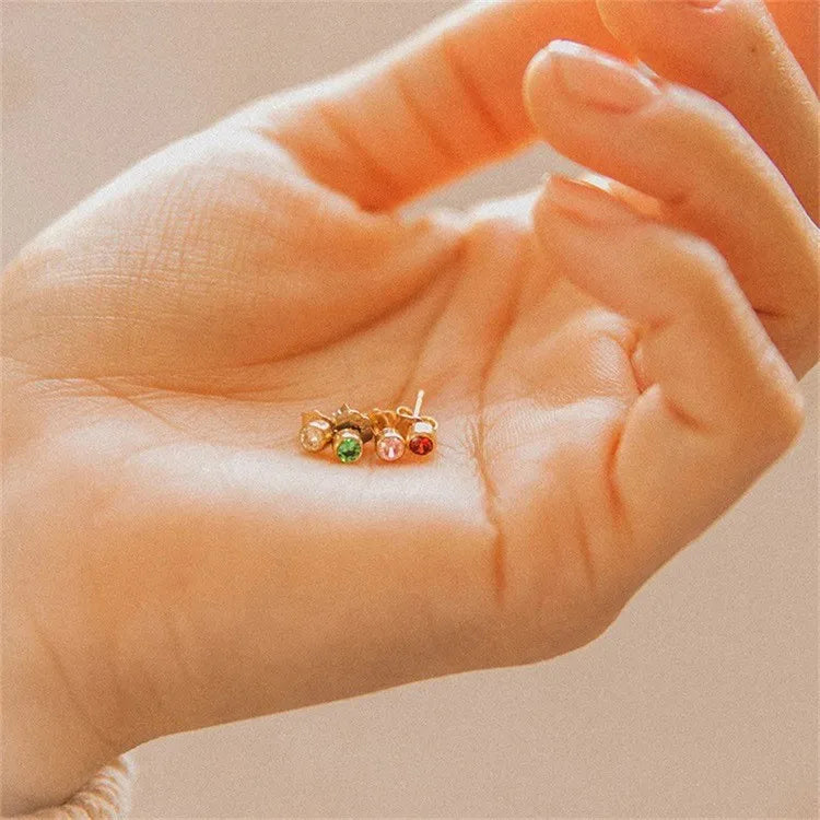 Birthstone Stud Earrings – Personalized Monthly Gemstone Jewelry